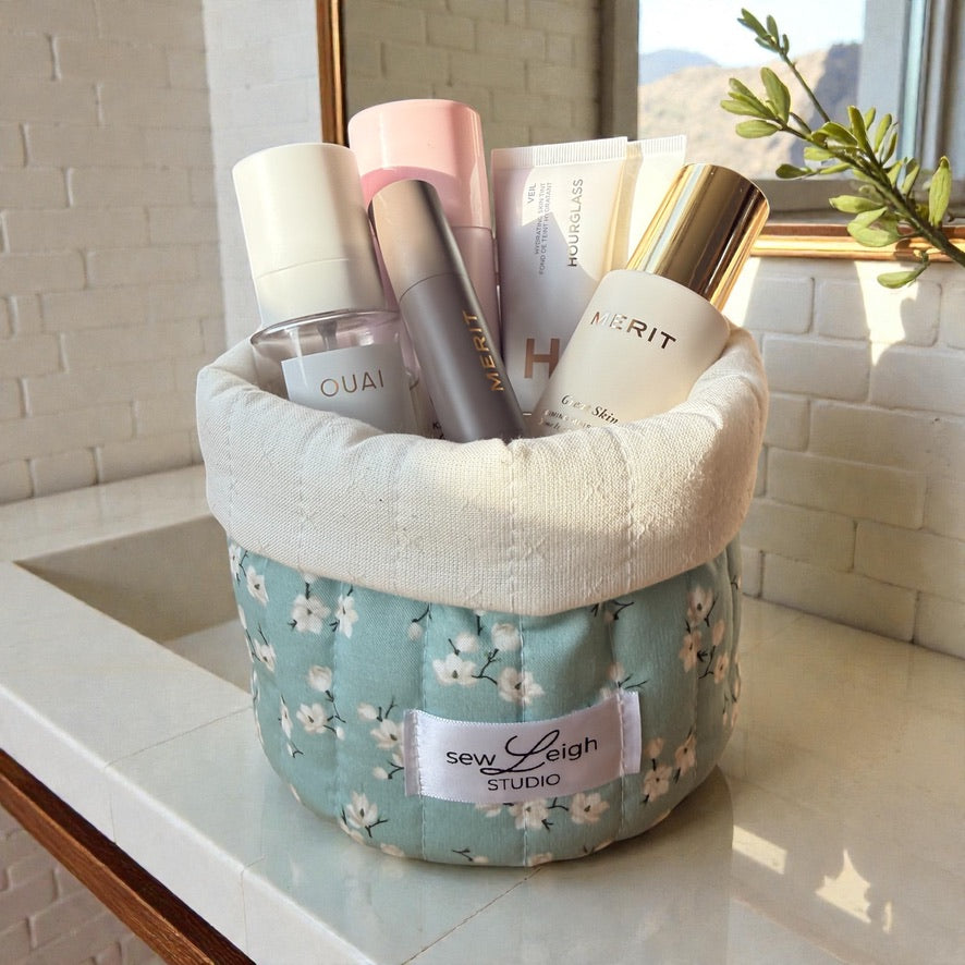 Blue Blossom Vanity Bucket